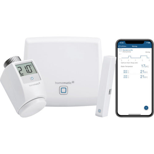 Homematic IP Starter Set Raumklima mit Access Point, Heizkörperthermostat und Fenster-/Türkontakt