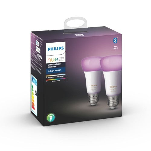 Philips Hue Bluetooth White & Color 2er Pack Ambiance LED E27 Birne - 1100 Lm