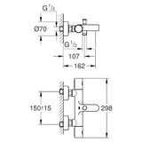 Grohe Precision Get Wannenthermostat Chrom, Glänzend