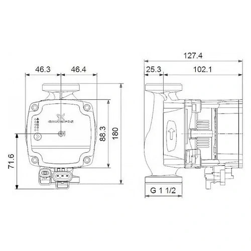 Grundfos Umwälzpumpe Alpha 1 L Leistungsaufnahme: 4 W - 25 W