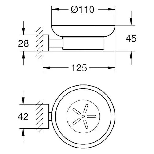 Grohe Essentials Cube Becher- & Seifenhalter Chrom, Glänzend