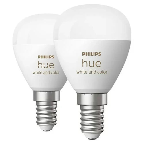 Philips Hue LED-Lampe White & Color Ambiance Tropfen E14, 470 lm, 5,1 W, RGBW, 2 Stk.