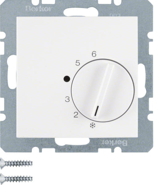 Berker Raumtemperaturregler mit Wechsler, polarweiß, glänzend (20268989)