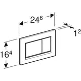 Geberit Betätigungsplatte Sigma 30, 2-Mengen Spülungen, chrom matt / hochglanz
