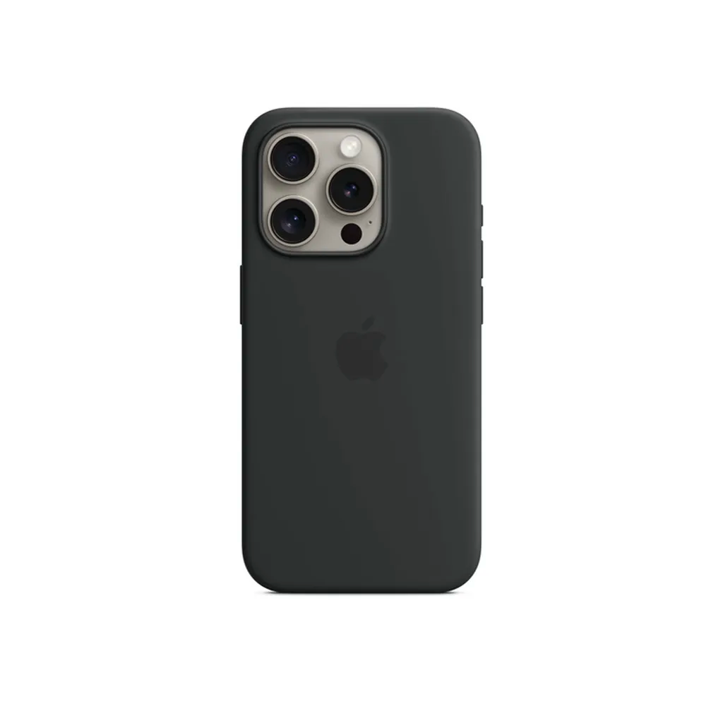 Original Apple iPhone 15 Pro Silikon Case mit MagSafe - Schwarz