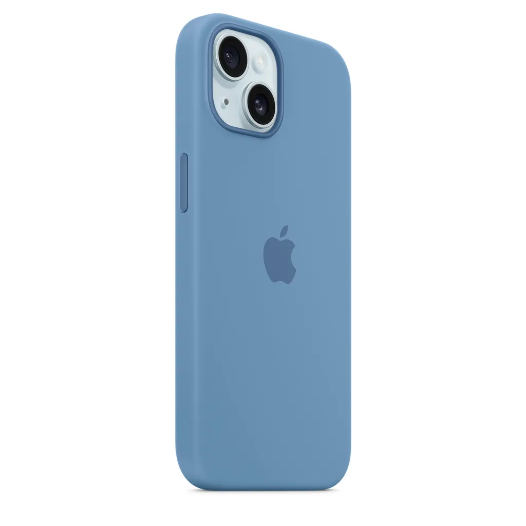 Original Apple iPhone 15 Silikon Case mit MagSafe - Winterblau