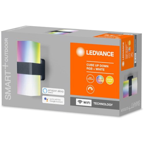 Ledvance Smart+ LED-Außenwandleuchte Wall Cube Up&Down RGBW GR