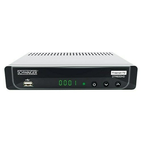 Schwaiger Terrestrischer HD Receiver DVB-T2 HD 1.080 Pixel (Full HD), L x B x H: 18 x 12 x 4 cm