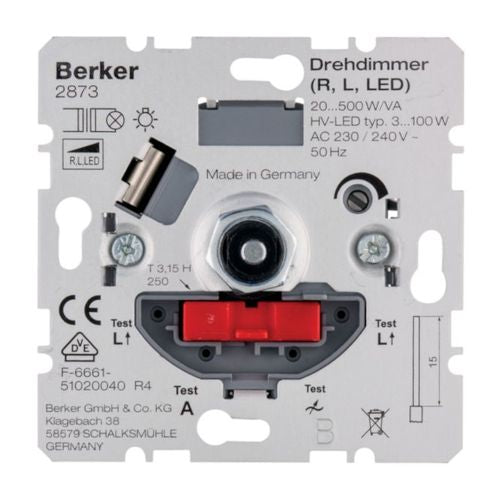 Berker 2873 Einsatz LED Drehdimmer NV R L mit Softrastung