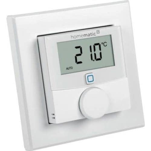 Homematic IP Funk-Raumthermostat mit Luftfeuchtigkeitssensor HmIP-WTH-1 Weiß, Batteriebetrieben